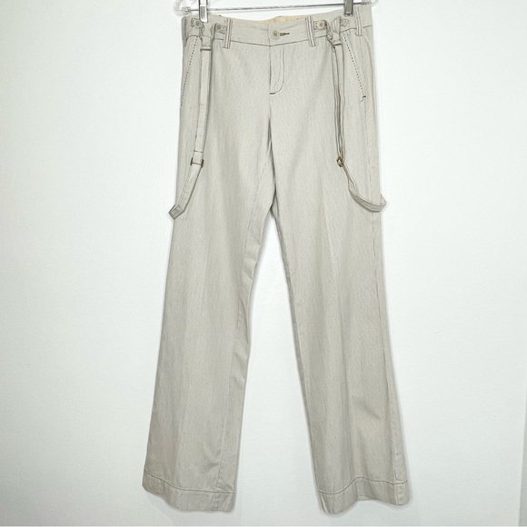 Trouser Pants by G1 Tailor Goods in Striped Green/White/Brown Sz 6 w/ Suspenders - Picture 1 of 8